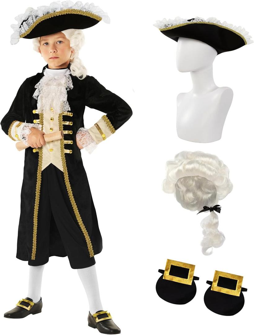Morph Founding Fathers Costume Kids - Benjamin Franklin Kids Colonial Costume Boys - Colonial Day Costumes Boy (X-Large)