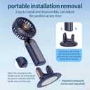 360 Rotating Folding Handheld Fan - 5 Speed Adjustable,Powerful Rechargeable Fan-2400mAh Battery, 12-Hour Runtime,Mini Portable Fan for Handheld, neck, desktop, wall mounted (Blue)