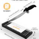 MAKEASY Paper Cutter 12 Inch, 8 Sheet Capacity, Heavy Duty Paper Cutter for Cardstock, Guillotine Paper Trimmer for Crafting, Classroom and Office