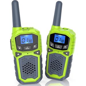 Walkie Talkies for Kids,Long Range 2 Way Radio 22CH VOX,Birthday Gift,Family Walkie Talkie for Camping Hiking Indoor OutdoorToys Gifts for 6-12 Years Old Boys GirlsNo Batteries (Light Greene)