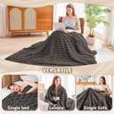 Heated Blanket Electric Throw 50x60 Inch - Thick Striped Flannel Electric Blanket,10 Heating Levels, 1-12 Hours Auto Off, Fast Heating Heating Blanket with Overheat Protection.