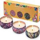 Hausware 3 Pack Scented Candles, 2.5 oz Aromatherapy Candles with Floral Scents,Soy Candles Set with 72H Burning Time,Ideal Gift for Women (Lavender+Vanilla+Rose)