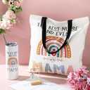 SiliFine Nurse Mother's Day Gifts Set Include Nurse Mom Canvas Tote Bag 20 oz Mama Stainless Steel Tumbler Appreciation Keychain Birthday Gifts from Daughter Son for Women