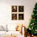 XUNLURY Vintage Moody Christmas Diamond Art Kits 4 Pcs, Dark Academia Santa Books Fireplace Xmas Bell Diamond Painting Kits for Adults Beginners, Full Drill Diamonds Dots for Home Decor, 9.8x11.8 Inch