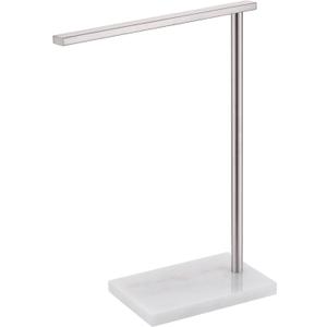 AONEON Standing Towel Rack Brushed Nickel 1-Tier Towel Bar for Bathroom Vanity Countertop with Heavy Marble Base Thicken Steady, Stainless Steel AN7002BR