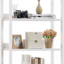 Furologee White 6 Tier Bookshelf with Drawers, Tall 71" Bookcase with Shelves, Modern Wood and Metal Bookshelves Storage Organizer, Display Free Standing Shelf Unit for Bedroom, Living Room, Office