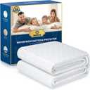 Premium 100% Waterproof King Mattress Protector Breathable Cooling 3D Air Fabric Cover Smooth Soft Hypoallergenic Noiseless Bed Cover Machine Washable Vinyl Free, 8-21'' Deep Pocket (White)
