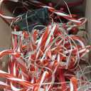 Solar Lights Outdoor Christmas Decorations: 24 Pack 144 LEDs 10 Modes Candy Cane Solar Powered Christmas Lights - 2025 Upgrade Waterproof Outside Holiday Decor for Yard Pathway Garden Porch Lawn