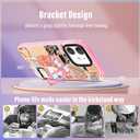 Toycamp for iPhone 12/12 Pro Case for Women, Vintage Collage Art Design, Girls Teens Cute Print Case with Ring Kickstand Cover for iPhone 12/12 Pro (6.1 Inch) (Pink Quotations)