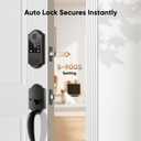 Fingerprint Smart Front Door Lock Set, Keyless Entry Door Lock with Handle, Smart Door Locks, Front Door Handle with Keypad and Deadbolt, APP Control, Touchscreen, Oil Rubbed Bronze