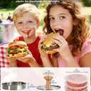 Burger Press, 5Stainless Steel Hamburger Press Patty Maker, Non-Stick Hamburger Press for Making Patties, for Grilling and Cooking, Comes with 100 Pieces of Wax Paper