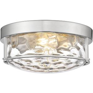 FEMILA Flush Mount Ceiling Light Fixture, 12" Brushed Nickel Ceiling Light, Water Ripple Glass, for Hallway, Living Room, Kitchen, Bedroom, E26 Base, 4FTJ22WG-F BN