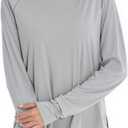 Womens Long Sleeve Shirts Workout Gym Top Activewear Running Hiking Athletic Exercise Shirt Rash Guard (Gray, L)