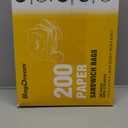 BagDream Paper Sandwich Bags 7.9x6.3x1.96" 200ct Recyclable Kitchens Paper Sack Sandwich Bags, Sealable with Thank You Stickers, Unbleached Natural Kraft Paper Bags (Brown)