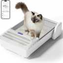 Open-Top Self Cleaning Cat Litter Box, 2025 Upgraded Extra Large Automatic Cat Litter Box for Multiple Cats, Weight Sensors Safety Protection/App Control/Odor Control/Easy Clean (White)