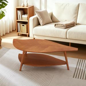 Leaf Coffee Table with Storage,Mid Century Modern Coffee Table