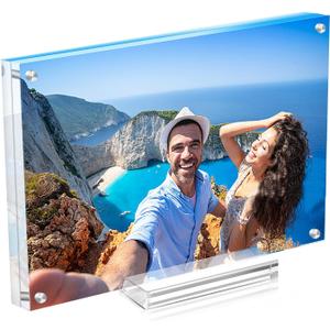 5x7 Acrylic Picture Frame with Magnetic, Clear Diploma Degree Frame with Base, Lucite Transparent Photo Frame for Tabletop Display with Exquisite Package