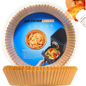 100PCS Air Fryer Paper Liners, Disposable Non-Stick Air Fryer Parchment Paper Fit 4-8QT Air fryer Basket Oil Resistant, Waterproof Baking Paper Roasting Microwave (Round,8 Inch)