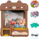 Large Claw Machine for Kids Adults with Prizes, Adjustable Sound & Light, Mini Vending Machine for Girls Boys, Electronic Arcade Crane Game, Candy Dispenser Toy for Party Birthday Gifts, Bear