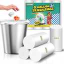 120 Count 8 Gallon Trash Bags Unscented - Thick Clear Medium Garbage bags, 30 Liter Strong Plastic Wastebasket Can Liners for Kitchen Home Bathroom Office