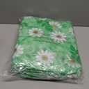 misaya Round Fitted Tablecloth with Elastic Edge, 100% Waterproof Oil Proof Plastic Table Cover, Vinyl Flannel Backed Tablecloth Fits 36"-44" Round Tables for Dinner, Outdoor, Picnic, Green Daisy