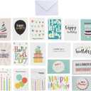 BEST PAPER GREETINGS 144 Pack Happy Birthday Cards Bulk with Envelopes for Kids, Work, Office, Friends, Family, Business - Blank Inside with 18 Designs, 4x6 In