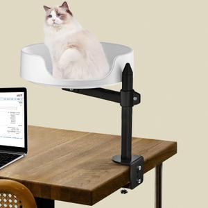 Cat Bed Desk Clamp for Kitty Elevated Pet Beds on Desk Cat Box with Pet Mat Indoor Outdoor Use (Straight Rod) Cat Bed Desk Clamp for Kitty Elevated Pet Beds on Desk Cat Box with Pet Mat Indoor Outdoor Use (Straight Rod)