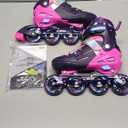 2PM SPORTS Inline Skates for Kids Boys Girls Ages 5-8 8-12 3-5 4-8 6-12 with Light Up Wheels, Adjustable Children's Roller Skates Blades for Toddler Beginner Youth Indoor Outdoor (Medium - Big Kid, Purple Pink)