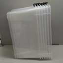 IRIS USA 72 Qt Stackable Plastic Storage Bins with Lids, 6 Pack - BPA-Free, Made in USA - See-Through Organizing Solution, Latches, Durable Nestable Containers, Secure Pull Handle - Clear