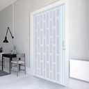 DIYHD 60X80in Glass Accordion Door, Large PVC Folding Door with Frosted Acrylic Panel for Privacy & High Light Transmission  Ideal for Oversized Openings, Space-Saving Closet or Room Divider