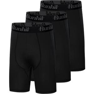 Runhit Youth Boys' Compression Shorts,Boys Performance Athletic Base Layers Underwear Sports Shorts (L)