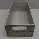 Creative Scents Dublin Silver Bathroom Decor Box Toilet Paper Holder Storage Basket - Decorative Toilet Tank Topper Bathroom Storage Organizer - Bathroom Sink Organizer Countertop Container