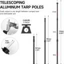 SAN LIKE Telescoping Tarp Poles Tent Poles, 96" Aluminum Canopy Poles Extendable Pole for Awning Shelter Camping Backpacking Hiking Picnic, Set of 4
