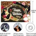 Meltelot Gold High Heels Happy Birthday Backdrop for Lady Queen Women Birthday Party Decorations GlitterLeopard Print Bday Adult Women Girls Party Cake Table Banner Birthday Photo Studio Props 7x5ft