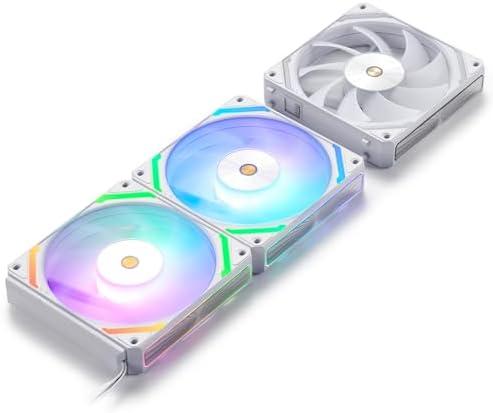 RedDragon 120mm PC Case Fan, Daisy-Chain Connection, 12V 3Pin ARGB Lighting, 4 Pin PWM Case Fan, for Radiator/Computer Case Cooling, 120x120x25mm, 3 Pack, White