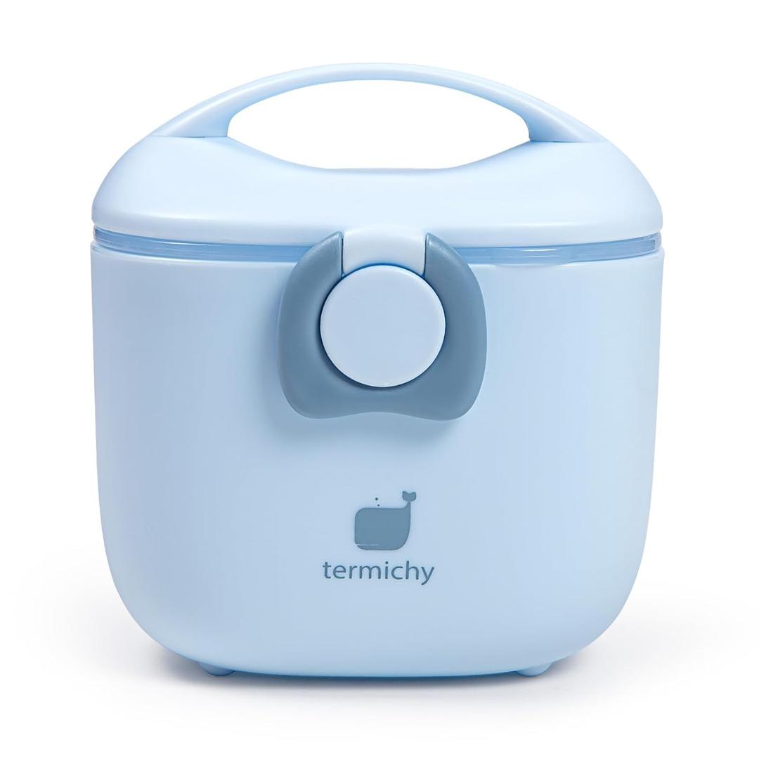 Termichy Baby Formula Dispenser, Portable Milk Powder Dispenser Container with Carry Handle and Scoop for Travel Outdoor Activities with Baby Infant, 8.8OZ, 0.55LB, 250g (Light Blue)