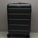 KROSER Carry On Luggage with Spinner Wheels & Built-in TSA Lock, Expandable Top Opening Hard Shell Suitcase Large Capacity Durable Rolling Luggage with USB Port, Carry-On 20-Inch, Dark Green