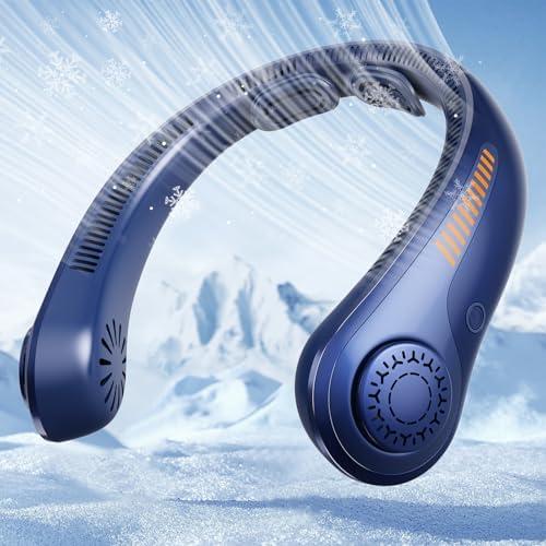 Portable Neck Fan Rechargeable, 5 Speeds, Lightweight, Long Lasting, Battery Operated All-Around Cooling Quiet Personal Fans for Travel Camping Cooling Essentials, Birthday Gifts for Women Men Mom Dad