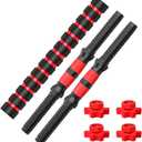 Dumbbell-Handle-set for 1inch Wide Weight Plates Dumbbell Bars, Durable Threaded Barbell Handles Adjustable Weightlifting Accessories for Training Sport Workout Gym (13.77inch)