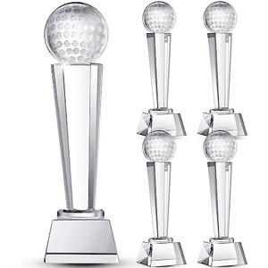 Meooeck 3 Pcs Crystal Glass Trophy with Gift Box 9.1 x 2.8 Inch Champion Award Austerity Paperweight for Desktop Large Table Decor for Tournaments Sports Competitions Parties Adults