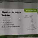 Bamboo Bathtub Tray Table with Adjustable Height, Freestanding Bath Caddy Tray for Tub Against Wall, Bathtub Side Table for Luxury Bath Home Spa Homewarming - Patent Protected (Natural) 