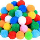 Very Large Assorted Pom Poms for DIY Creative Crafts Decorations, Assorted Colors (100Pack 2 Inch)