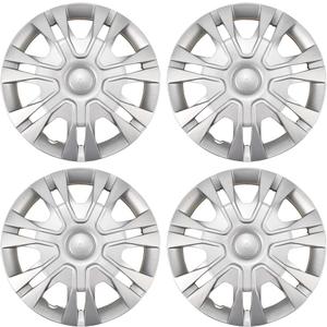 12 Inch Wheel Rim Cover Set of 4 Modern Style Hub Caps Silver ABS Plastic Car Hubcaps Anti-Scratch and Anti-Rust Waterproof Hubcap Protecting Wheel Internals (Silver)