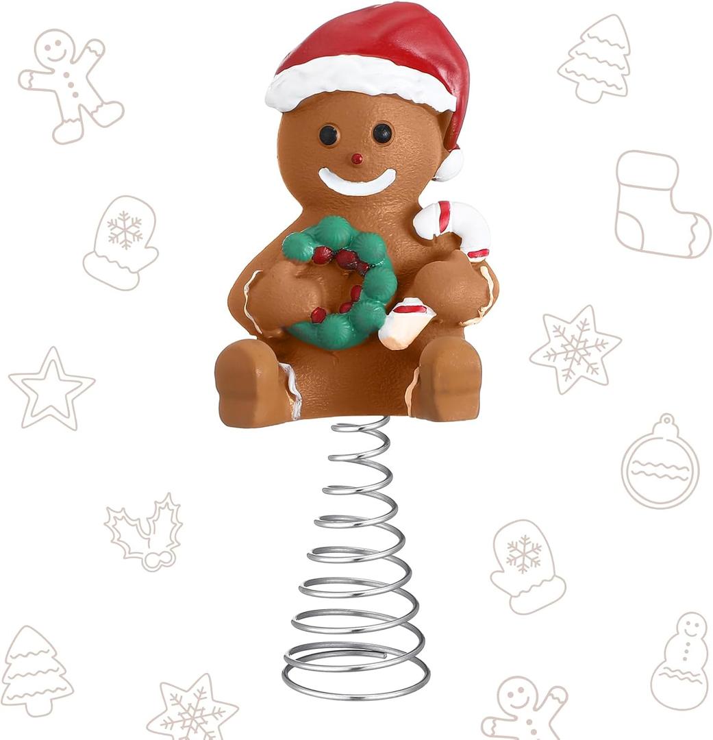 Namalu Mini Christmas Tree Topper Small Gingerbread Man Treetop for Christmas Tree 4 Inch Gingerbread Ornaments Decorative for Home Xmas Wine Bottle Wedding Bridal Shower Holiday Party Decorations