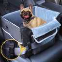 Foldable Dog Car Seat for Small Dogs,Potable Puppy Booster Seat with Harness &Safety Belt, Travel Pet Bed can Removable & Washable Suitable for Dogs 25-30 lbs(Black)