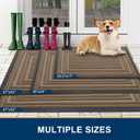 Buganda Front Door Mat Indoor Outdoor Entrance, Non-Slip Natural Rubber Doormats, Easy Clean, Low Profile, Dirt Trapper Entryway Floor Mats for Outside, Garages and Patios, 29.5x17, Light Brown