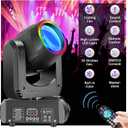 250W Stage Lights LED Moving Head DJ Lights 13 Gobos 8 Colors 15 Channels Disco Spotlights DMX512 with Sound Activated for Wedding Birthday Halloween Christmas Party Stage Strobe Lighting