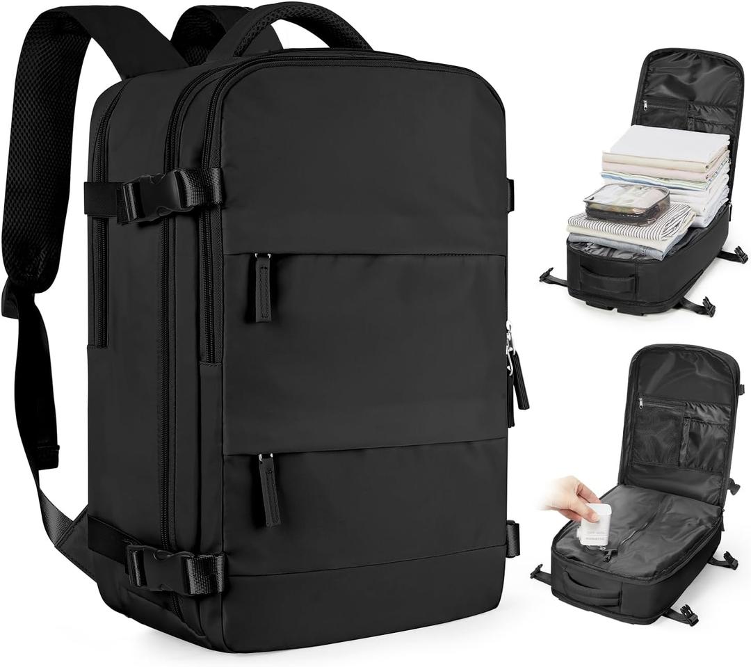 coofay Vacuum Backpack Travel with Pump Vacpack Travel Backpack with Vacuum System Mochila de Viaje Compresion al Vacio Easyvacpack Airbag Backpacks for Traveling Carry on Luggage (Large, A3-black)