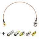 Superbat SMA Male to BNC Male Cable 3ft + 5pcs RF Coax Adapter Kit SMA to BNC Adapter Kit for RF Applications/Antennas/Wireless LAN Devices/Wi-Fi Radios External Antenna etc