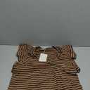 Ezbelle Women's V Neck Tank Summer Tops Striped Tshirts Ruffle Short Sleeve Slim Fitted Ribbed Knit Sexy Blouse 2026 (Large, Khaki)